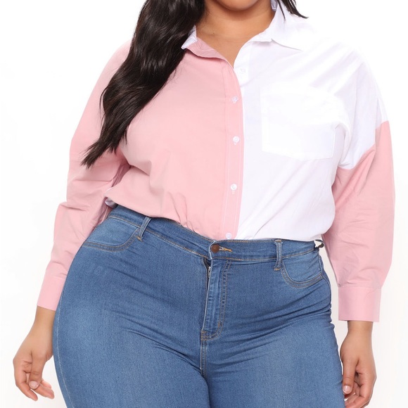 Color-block button down 💞 - Picture 2 of 5